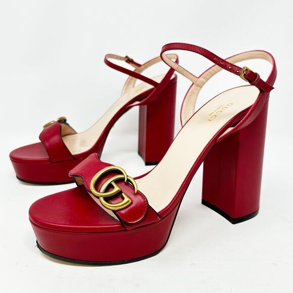 Gucci Marmont GG Platform Sandals Size EU 39.5 - Picture 1 of 16
